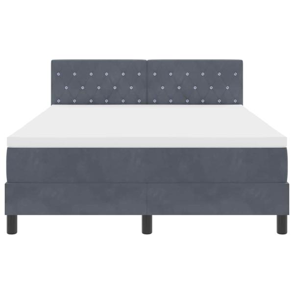 Boxspringbett mit Matratze Grau 140x190 cm Samt