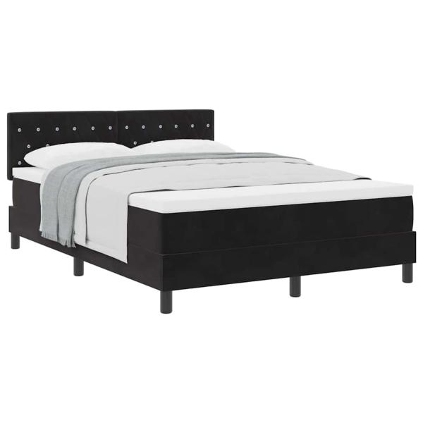 Boxspringbett mit Matratze Schwarz 140x200 cm Samt