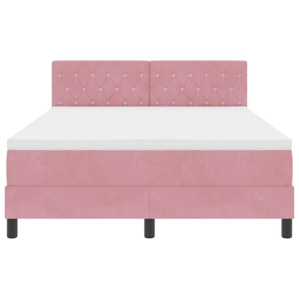 Boxspringbett mit Matratze Rosa 160x200 cm Samt