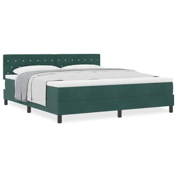 Boxspringbett mit Matratze Dunkelgrün Super King Velours