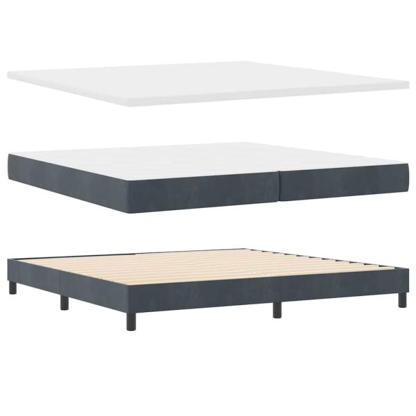 Boxspringbett mit Matratze Dunkelgrau 200x200 cm Samt