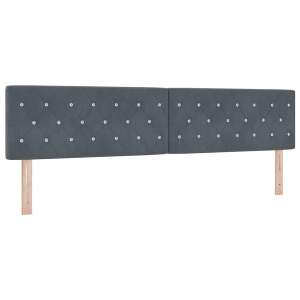Boxspringbett mit Matratze Dunkelgrau 200x200 cm Samt