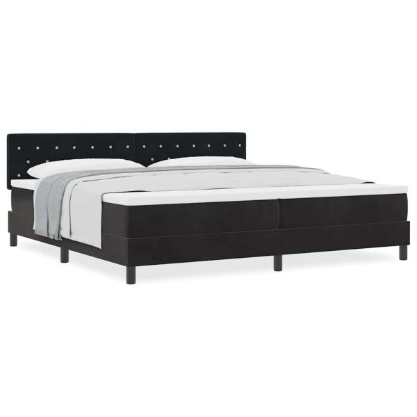 Boxspringbett mit Matratze Schwarz 200x200 cm Velvet