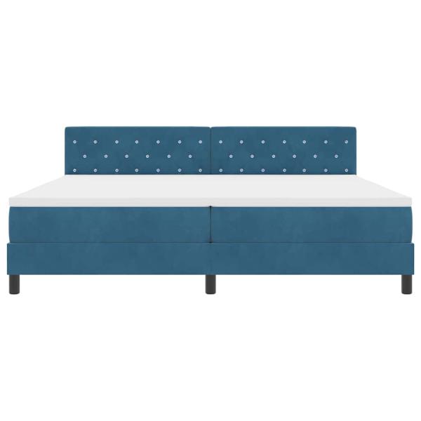 Boxspringbett mit Matratze Dunkelblau 200x200 cm Samt