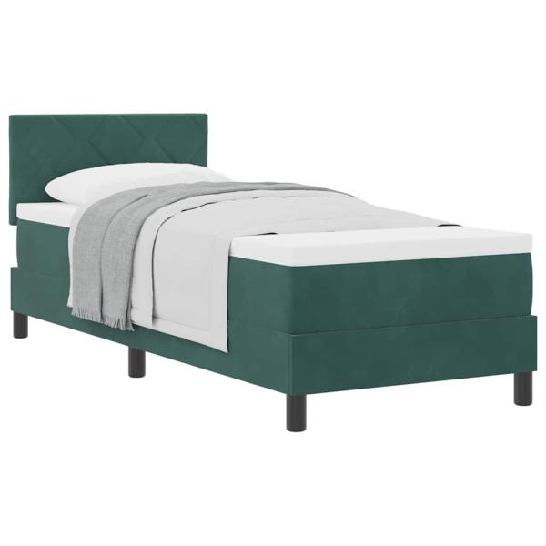 Boxspringbett mit Matratze Dunkelgrün 80x200 cm Velvet