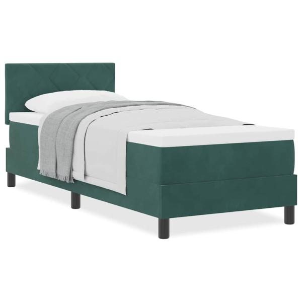Boxspringbett mit Matratze Dunkelgrün 80x200 cm Velvet