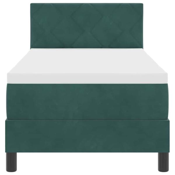 Boxspringbett mit Matratze Dunkelgrün 80x200 cm Velvet