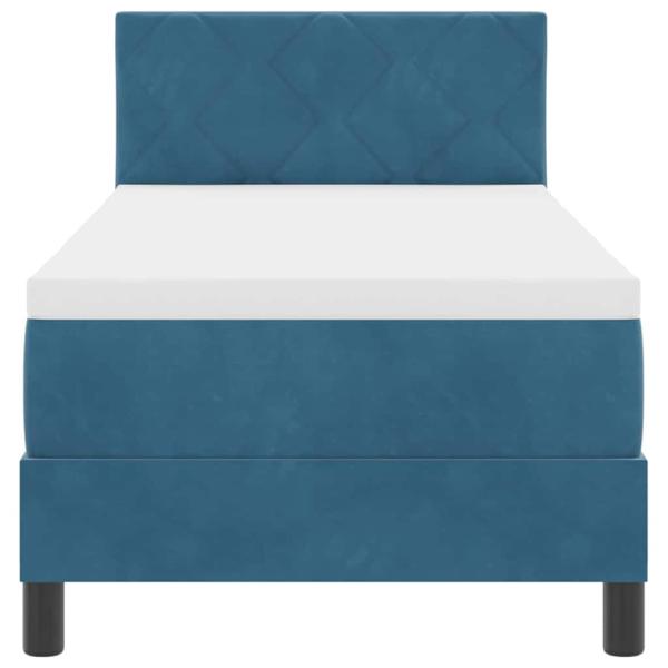 Boxspringbett mit Matratze Dunkelblau 80x200 cm Samt