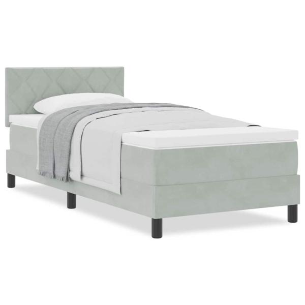 Boxspringbett mit Matratze Hellgrau Einzel Velvet