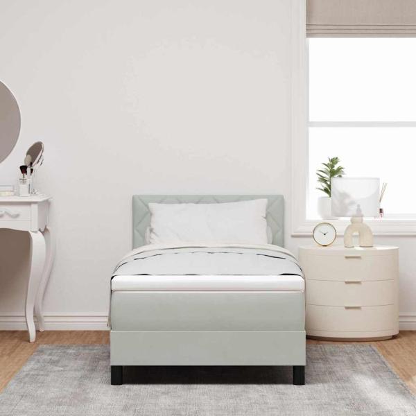 Boxspringbett mit Matratze Hellgrau Einzel Velvet