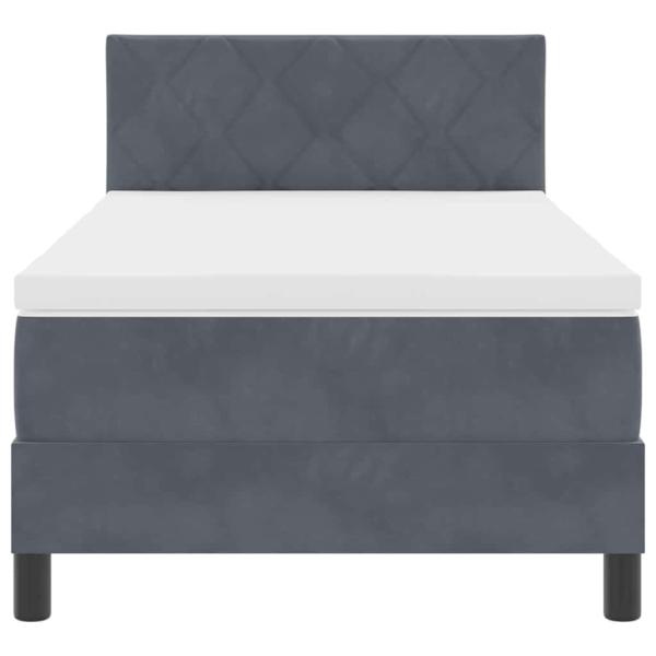 Boxspringbett mit Matratze Dunkelgrau Einzel Samt