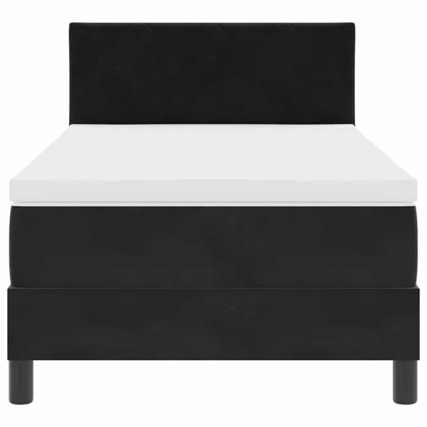 Boxspringbett mit Kopfteil Schwarz 90 x 190 cm Samt