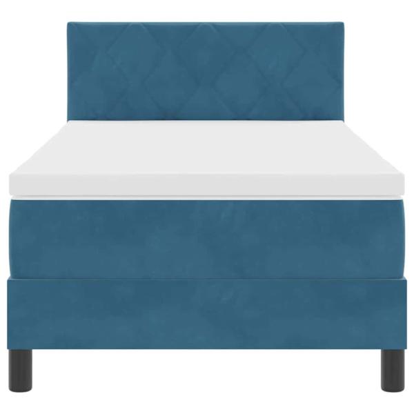 Boxspringbett mit Matratze Dunkelblau 100x200 cm Samt