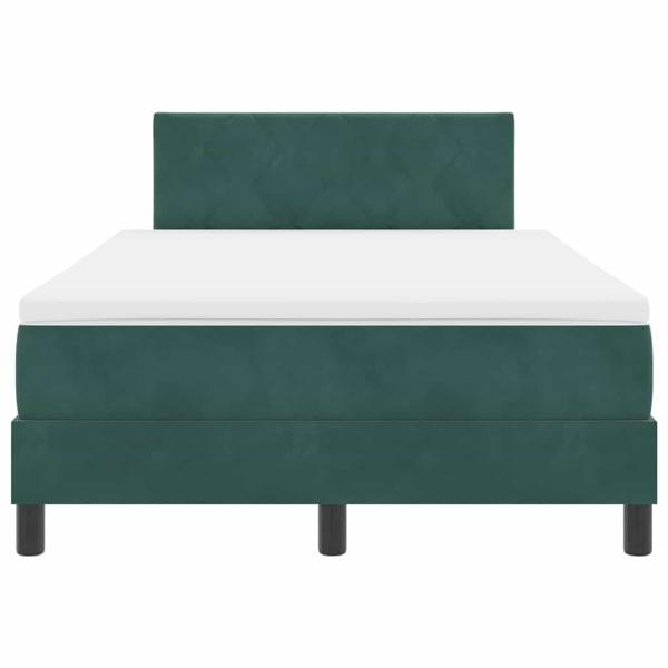 Boxspringbett mit Matratze Dunkelgrün 120x200 cm Samt