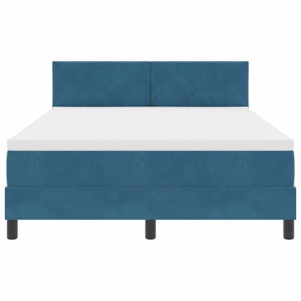 Boxspringbett mit Matratze Dunkelblau 140x190 cm Samt