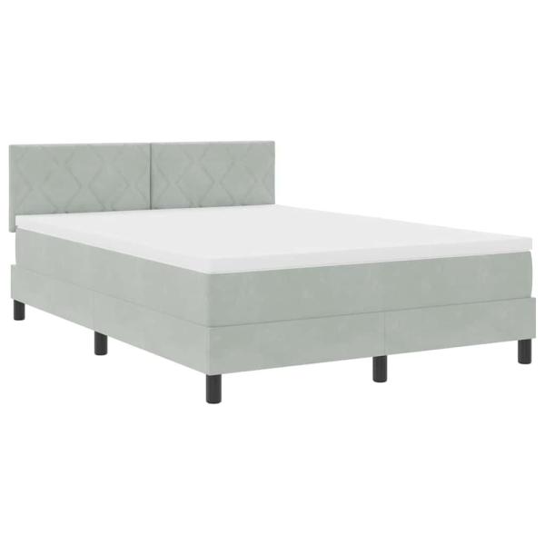 Boxspringbett mit Matratze Hellgrau 140x200 cm Samt