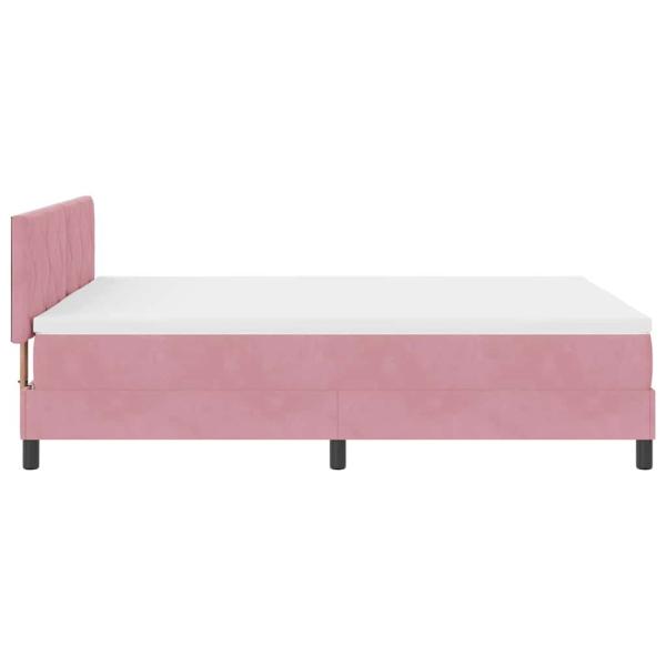 Boxspringbett mit Matratze Rosa 160x200 cm Samt