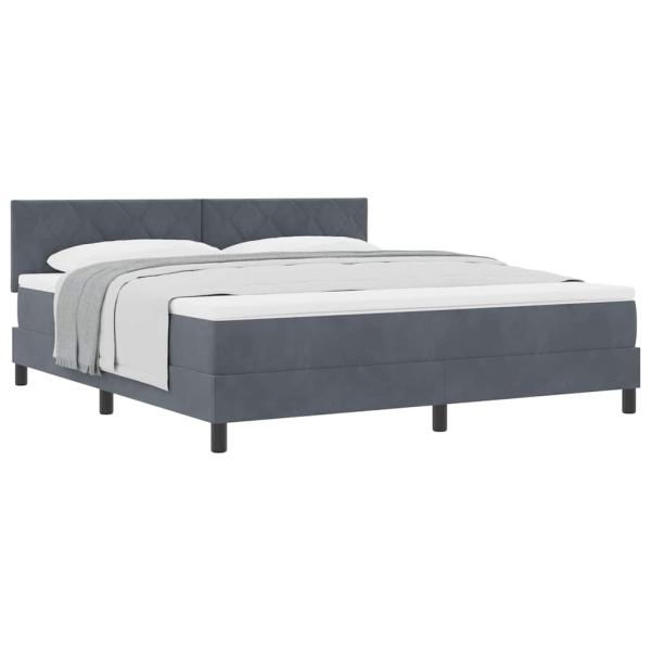 Boxspringbett mit Matratze Dunkelgrau Super King Velvet