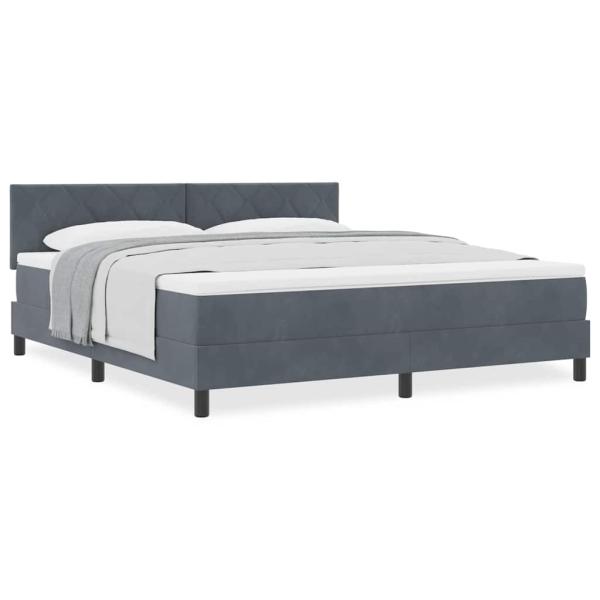 Boxspringbett mit Matratze Dunkelgrau Super King Velvet