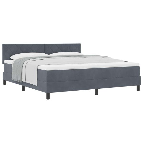 Boxspringbett mit Matratze Dunkelgrau Super King Velvet