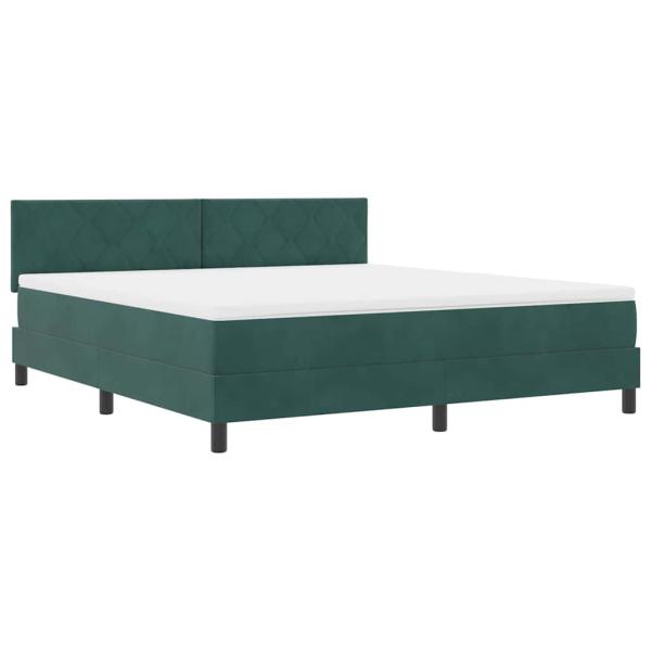 Boxspringbett mit Matratze Dunkelgrün Super King Samt