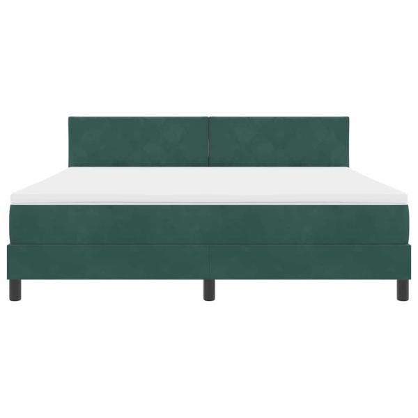 Boxspringbett mit Matratze Dunkelgrün Super King Samt