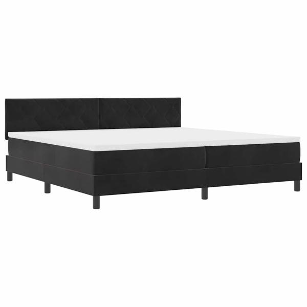 Boxspringbett mit Matratze Schwarz 200x200 cm Samt