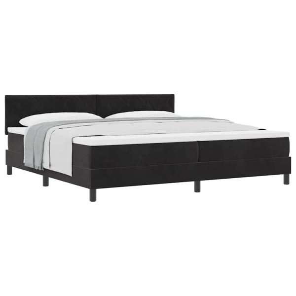 Boxspringbett mit Matratze Schwarz 200x200 cm Samt