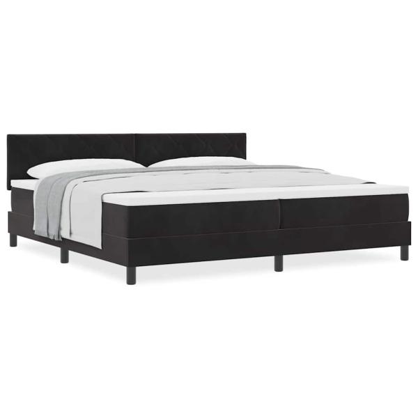 Boxspringbett mit Matratze Schwarz 200x200 cm Samt