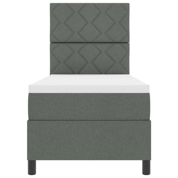 Boxspringbett mit Matratze Dunkelgrau 80x200 cm Stoff
