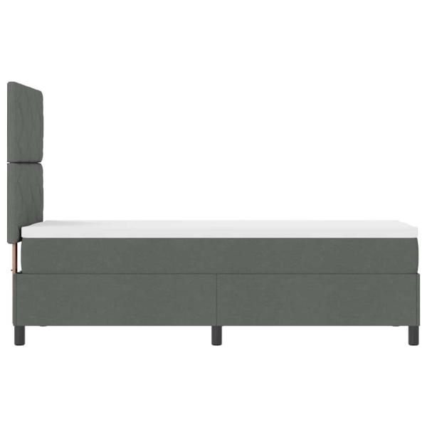 Boxspringbett mit Matratze Dunkelgrau 80x200 cm Stoff