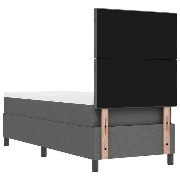 Boxspringbett mit Matratze Dunkelgrau 80x200 cm Stoff