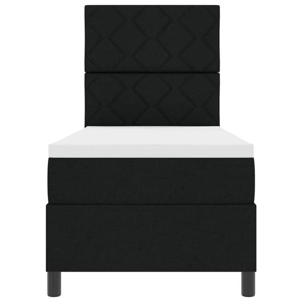 Boxspringbett mit Matratze Schwarz 80x200 cm Stoff