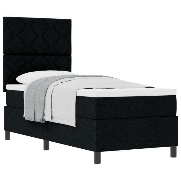 Boxspringbett mit Matratze Schwarz 80x200 cm Stoff