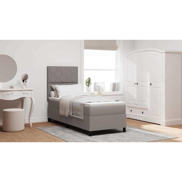 Boxspringbett mit Matratze Taupe 80x200 cm Stoff