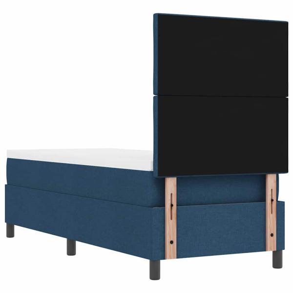 Boxspringbett mit Matratze in Blau 80x200 cm aus Stoff