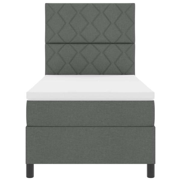 Boxspringbett mit Matratze Dunkelgrau 90x200 cm Stoff