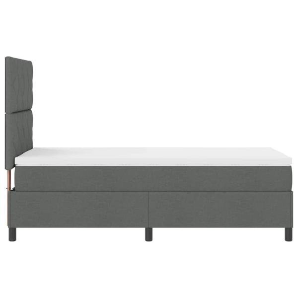 Boxspringbett mit Matratze Dunkelgrau 90x200 cm Stoff