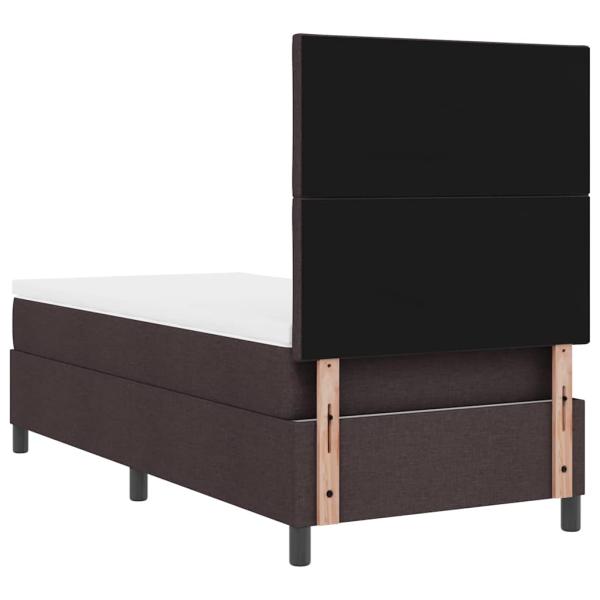 Boxspringbett mit Matratze Dunkelbraun 90x200 cm Stoff