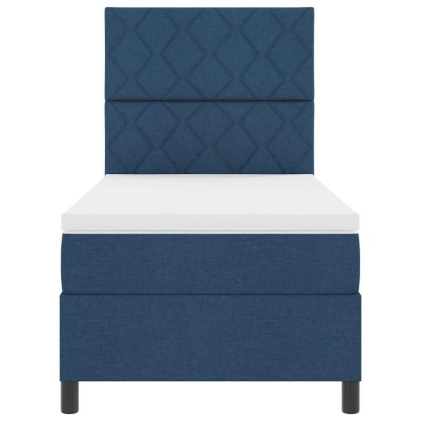 Boxspringbett mit Matratze Blau 90x200 cm Stoff