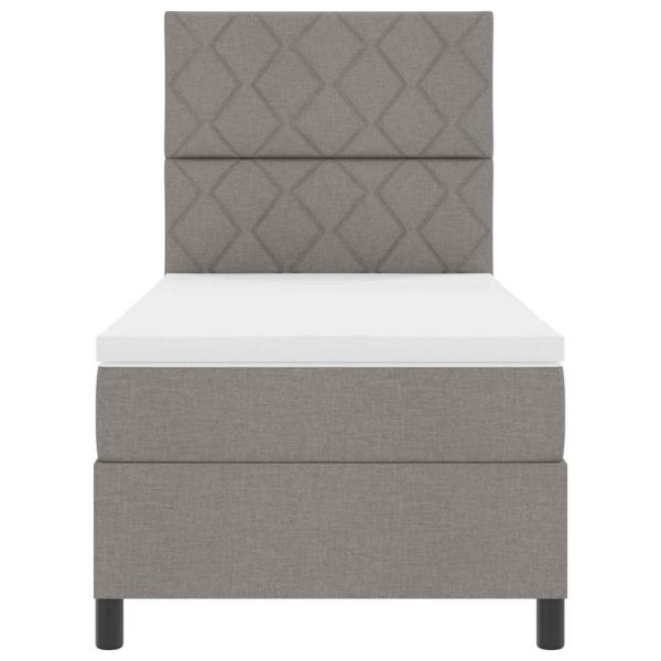 Boxspringbett mit Matratze Taupe 100x200 cm Stoff.