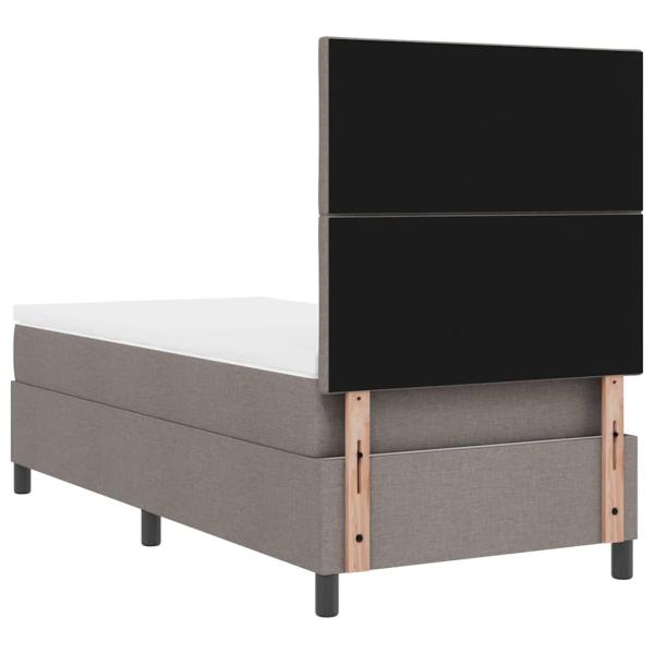 Boxspringbett mit Matratze Taupe 100x200 cm Stoff.