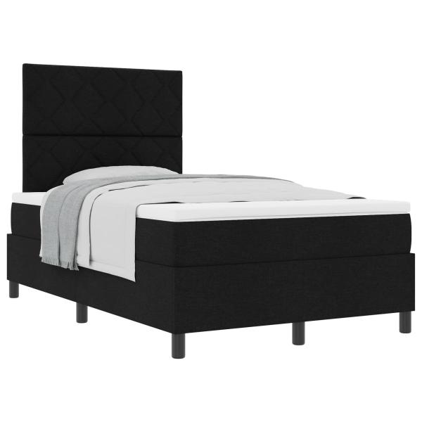 Boxspringbett mit Matratze Schwarz Kleines Doppelbett Stoff