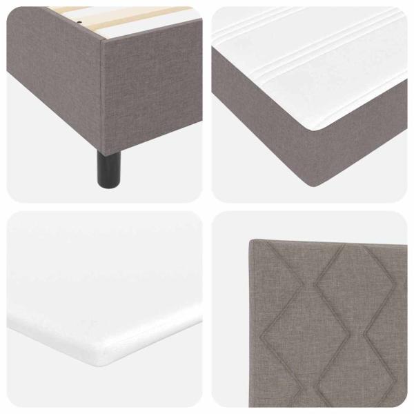 Boxspringbett mit Matratze Taupe Kleines Doppelbett Stoff