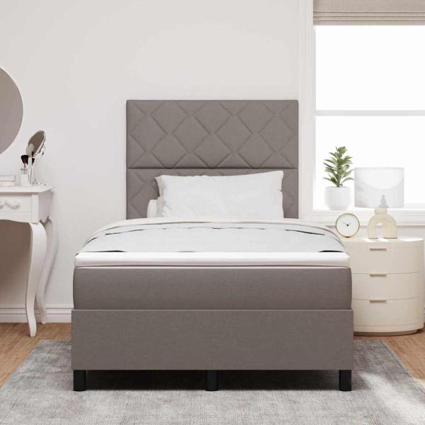 Boxspringbett mit Matratze Taupe Kleines Doppelbett Stoff