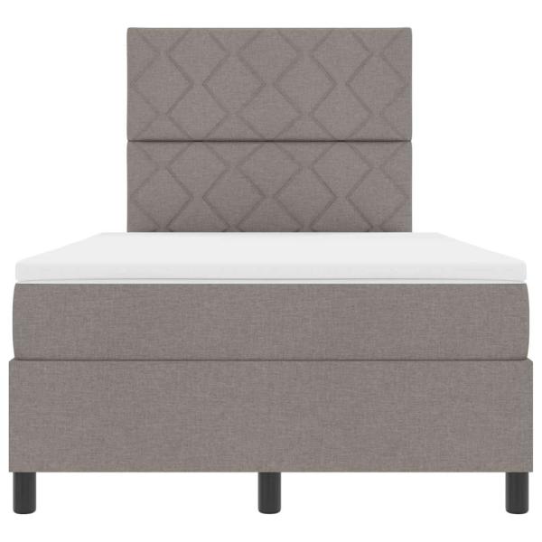 Boxspringbett mit Matratze Taupe Kleines Doppelbett Stoff