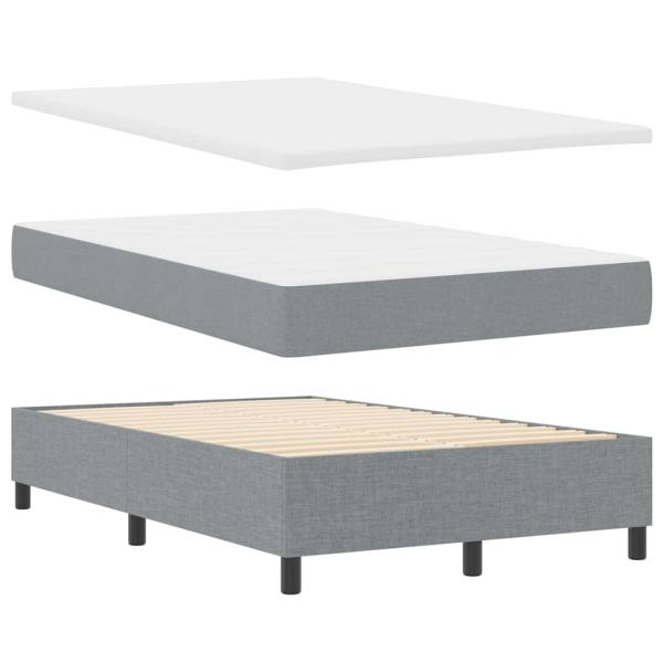 Boxspringbett mit Matratze Hellgrau 120x200 cm Stoff