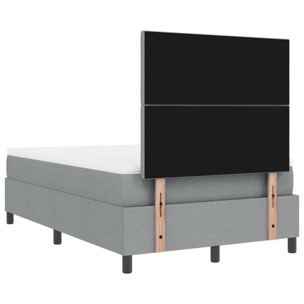Boxspringbett mit Matratze Hellgrau 120x200 cm Stoff