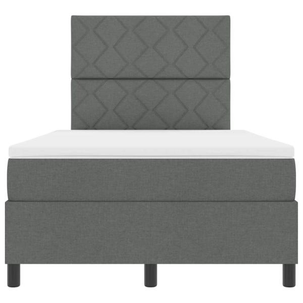 Boxspringbett mit Matratze Dunkelgrau 120x200 cm Stoff