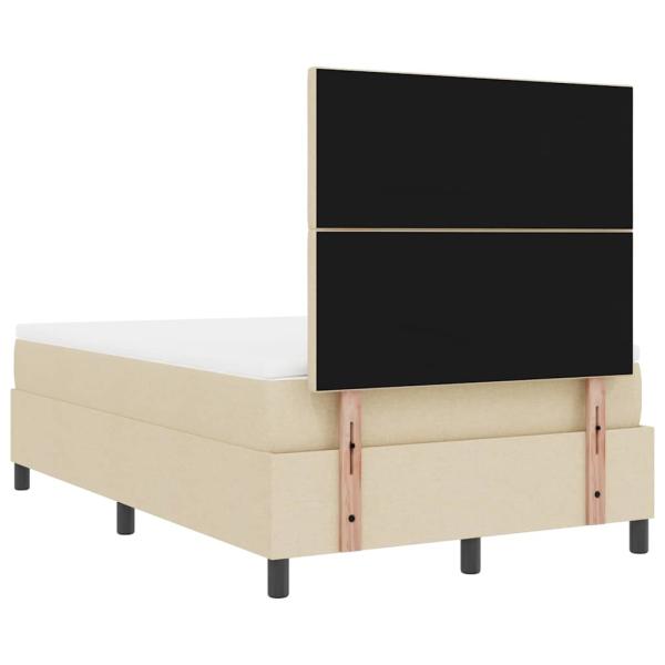 ARDEBO.de - Beige Boxspringbett mit Matratze 120x200 cm Stoff